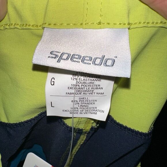 Speedo color block NWT tie waist L swim shorts - Picture 3 of 3